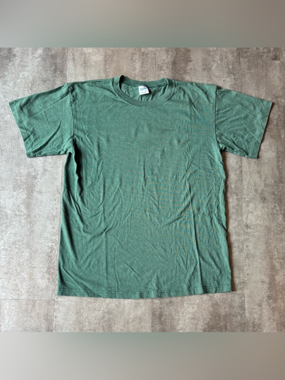 Vintage Velva Sheen Striped Shirt Mens Large Green